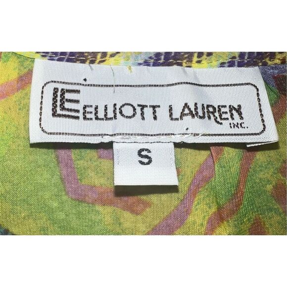 Elliot Lauren Sheer blouse  Balloon Sleeve sz s Round Neck Boho Bohemian - Picture 3 of 5
